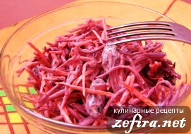 Рецепт салата «Алма-атинский» из свежих овощей с изюмом