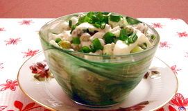 Рецепт салат на ужин из яиц и зеленого горошка