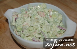 Салат с крабовыми палочками  и авокадо “Амалия”