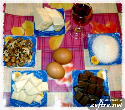Ингредиенты для рецепта десерта “Шоколадный бархат”