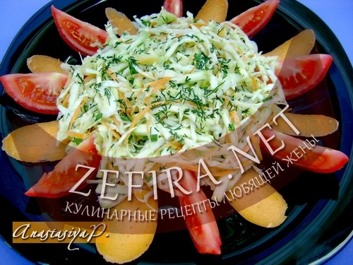 Овощной салат со свежим кабачком