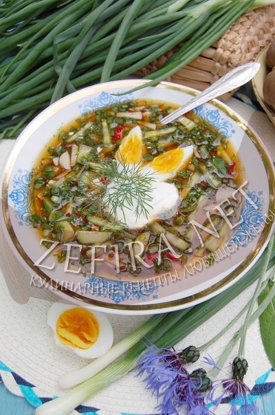 Холодный летний суп на хлебном квасе - рецепт и фото