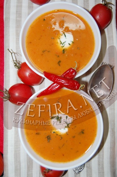 Рецепт острого томатного супа пюре - рецепт и фото
