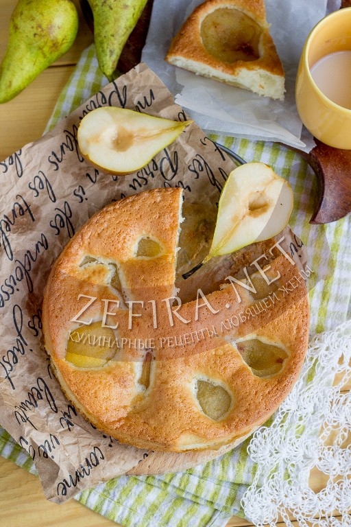 Простой и сочный пирог с грушей - рецепт и пошаговые фото