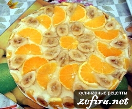 Торт «Экзотика» с желе и фруктами