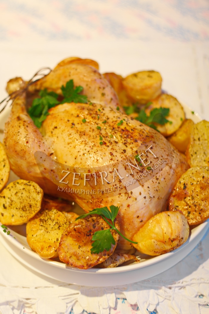 Рецепт курицы с картошкой в рукаве для запекания в духовке - рецепт и фото