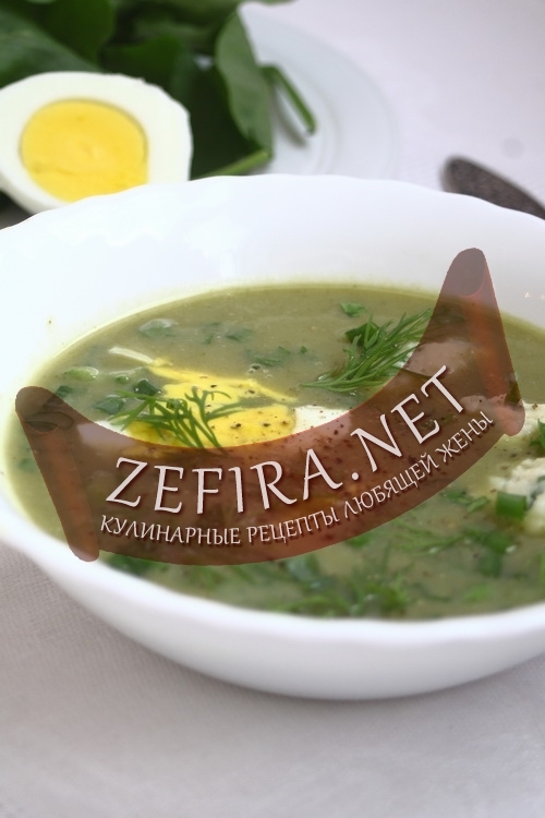 Суп из щавеля с плавленым сыром и яйцом - рецепт и фото