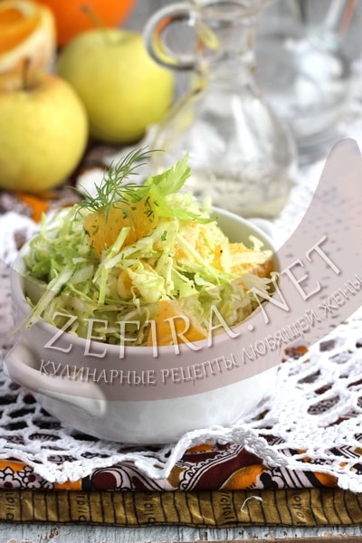 Салат с капустой и апельсинами - рецепт и фото