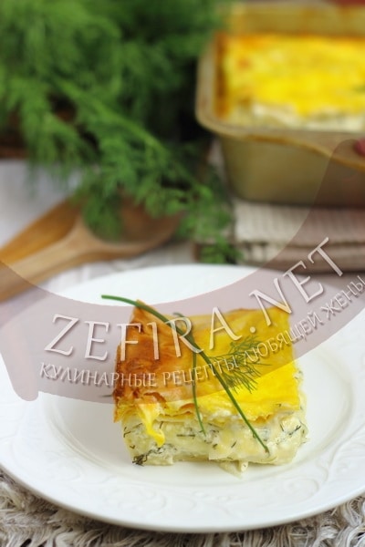 Пирог из лаваша с сыром в духовке - рецепт и фото