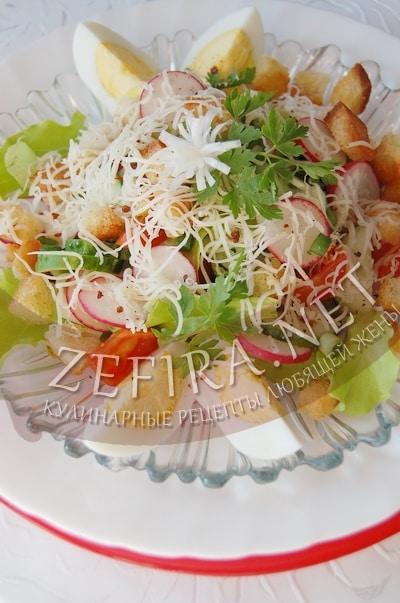 Салат из редиса с огурцом и яйцом - рецепт и фото