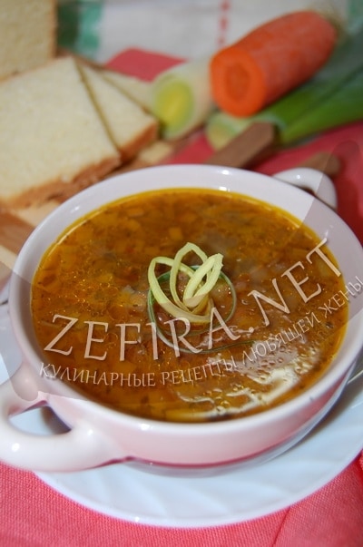 Постный овощной суп с чечевицей - рецепт и фото