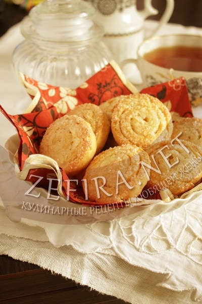 Творожное печенье улитки с сахаром - рецепт и фото