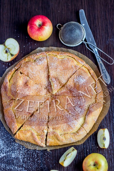 Пирог из творожного теста с яблоками - рецепт и фото