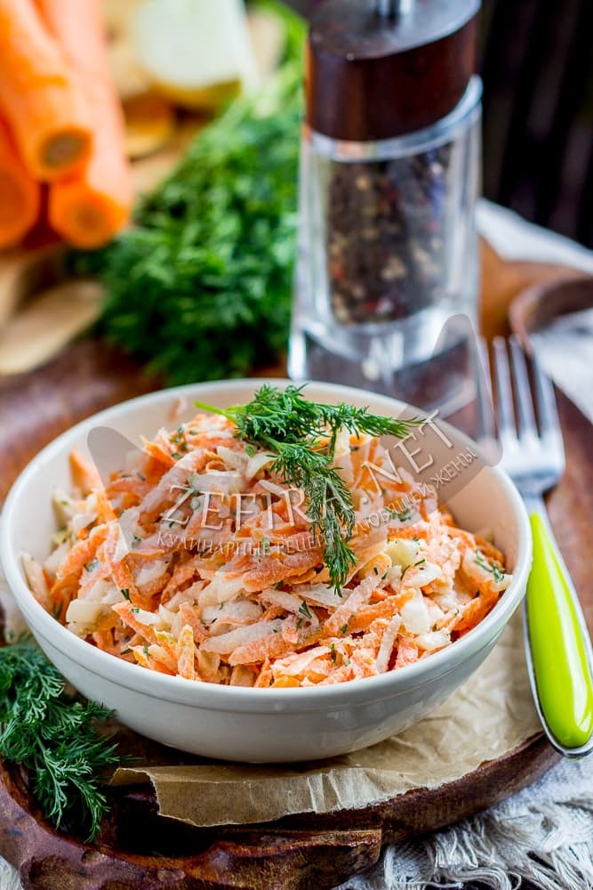 Салат из топинамбура с морковью и сметаной - рецепт и фото