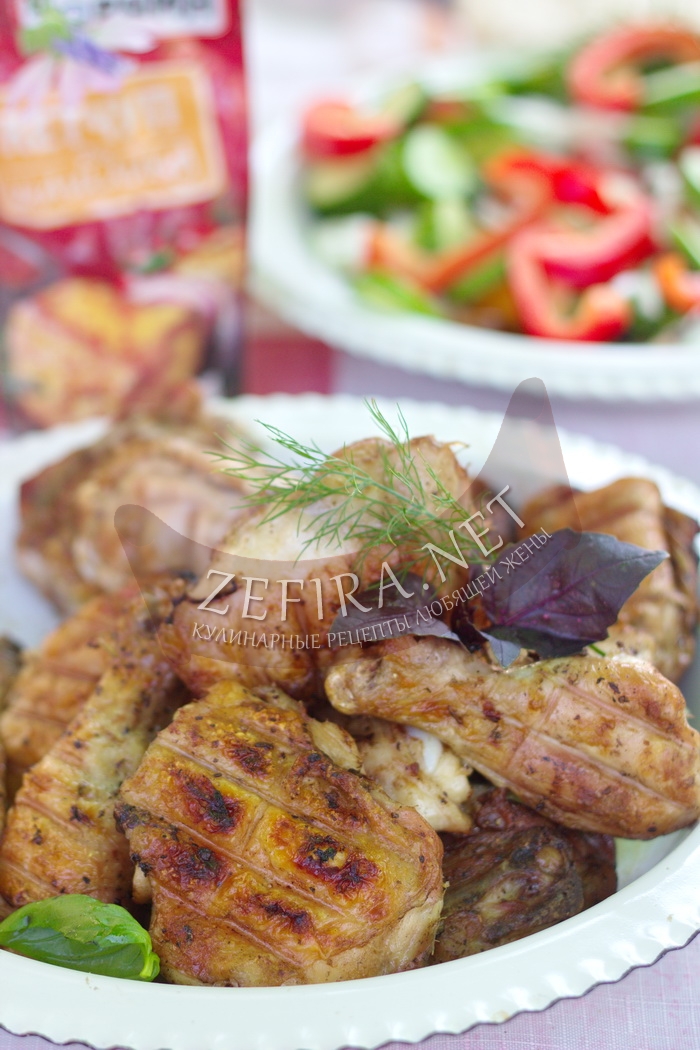 Вкусная курица на решетке на мангале - рецепт и фото