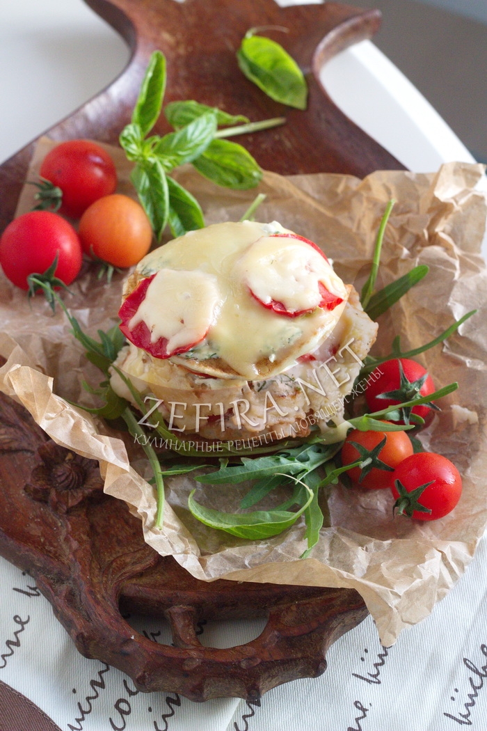 Кабачковые оладьи с помидорами и сыром в духовке - рецепт и фото
