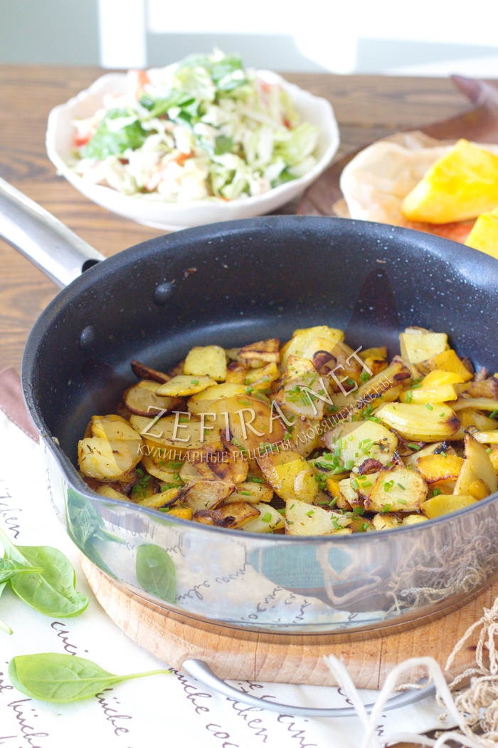Жареная картошка с тыквой - рецепт и фото