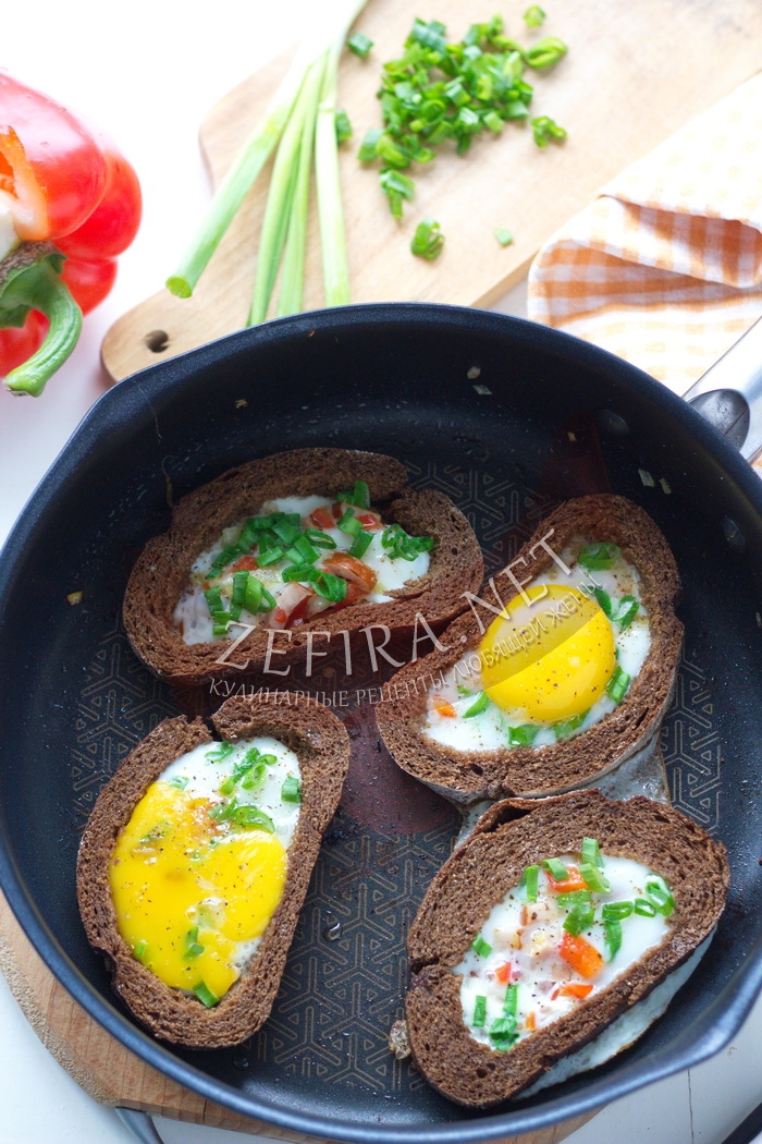 Яичница в хлебе - готовим яичницу по-новому рецепт и фото