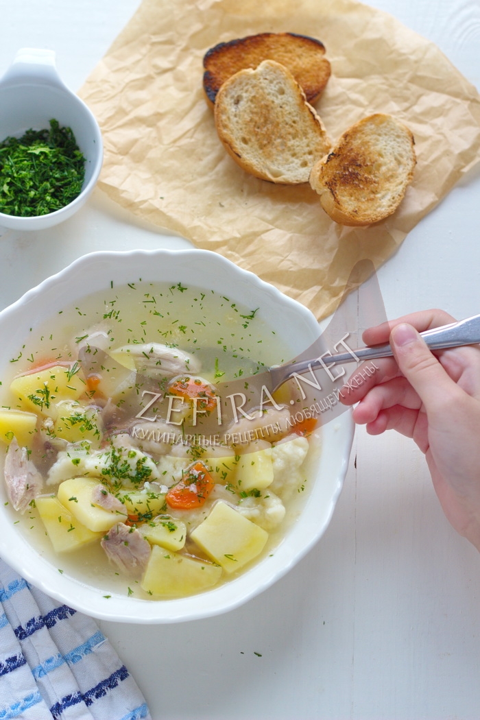 Вкусный суп с клецками - рецепт и фото