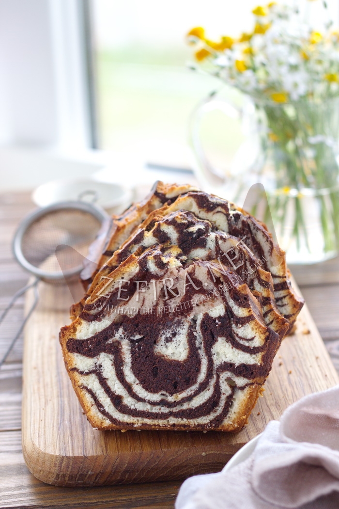 Пирог «Зебра» на кефире: пошаговый рецепт с фото