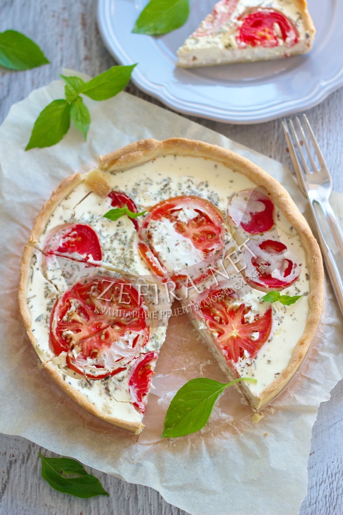 Пирог с сыром и помидорами - рецепт и фото