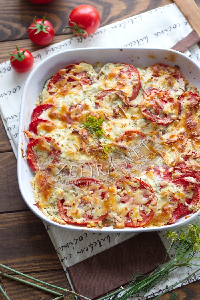 Супер вкусное блюдо – кабачки с помидорами и чесноком в духовке - рецепт и фото