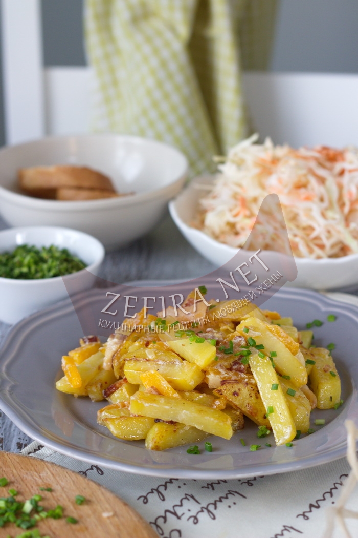 Картошка с тыквой в сметанном соусе - рецепт и фото