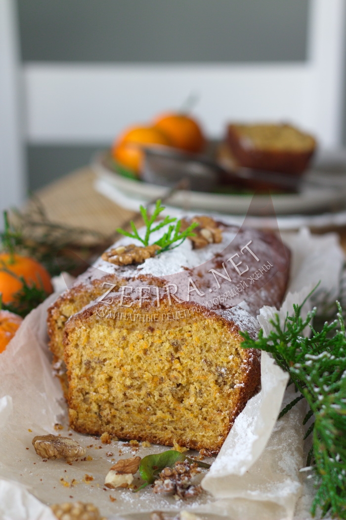 Праздничный морковный кекс с грецкими орехами - рецепт и фото