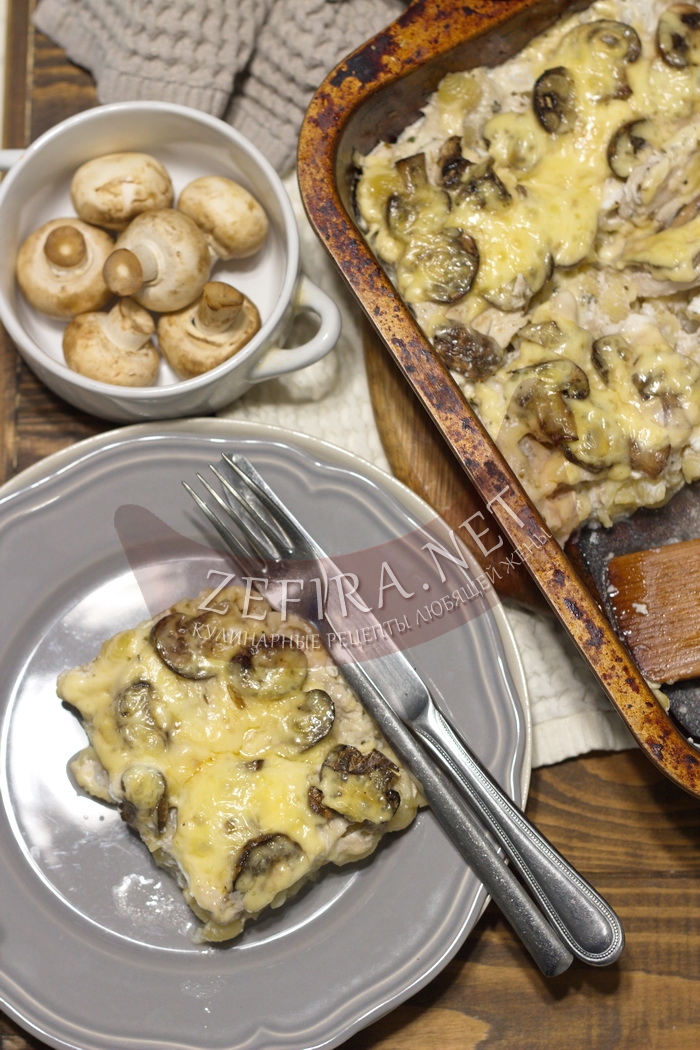 Макароны с курицей в духовке – простой рецепт вкусной запеканки с грибами 
