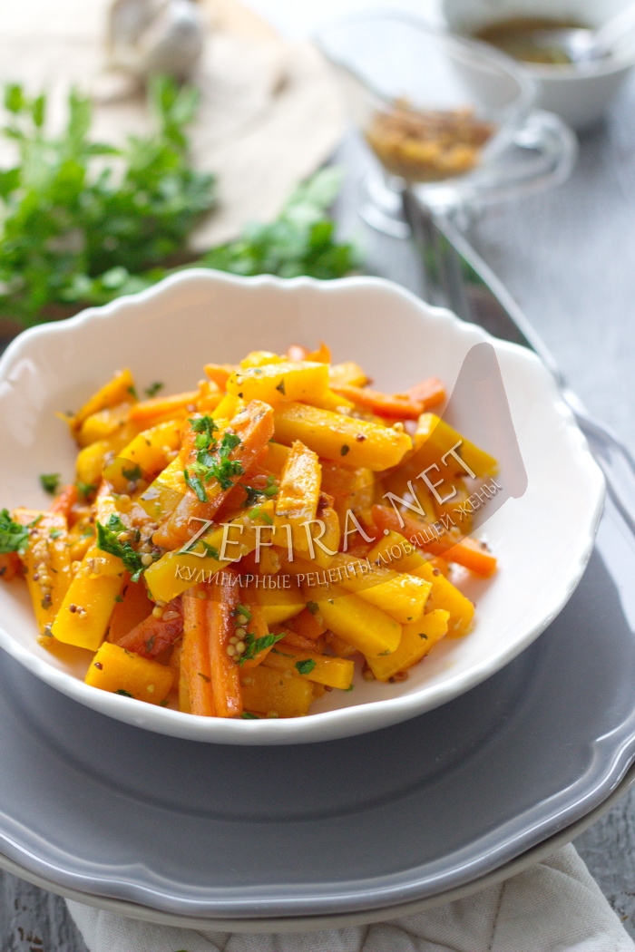 Тыква с морковью на сковороде – отличный вариант необычного гарнира с фото