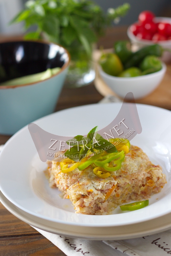 Рецепт вкусной овощной запеканки из кабачков с фаршем - рецепт и фото