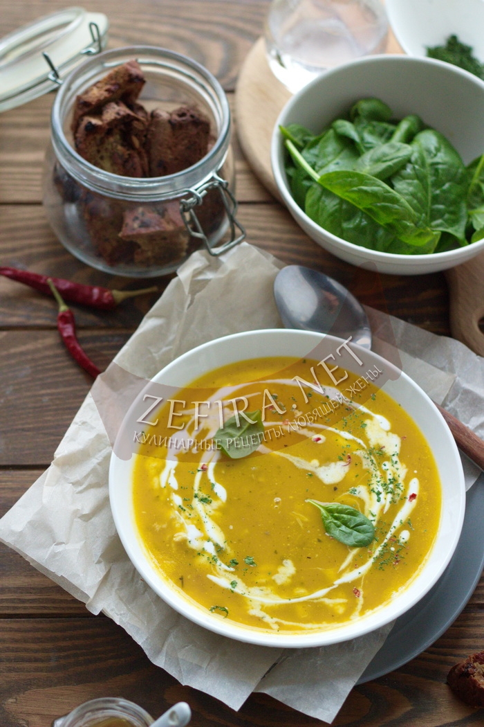 Овощной суп пюре с курицей - рецепт и фото