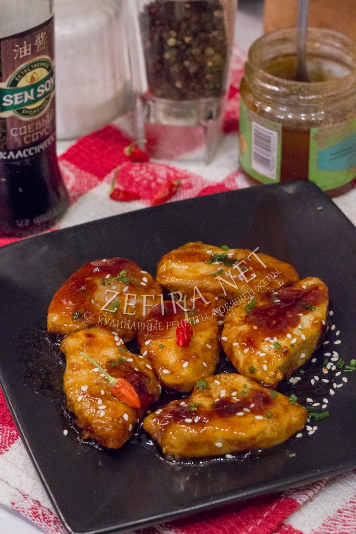 Куриное филе в медово-соевом соусе - рецепт и фото
