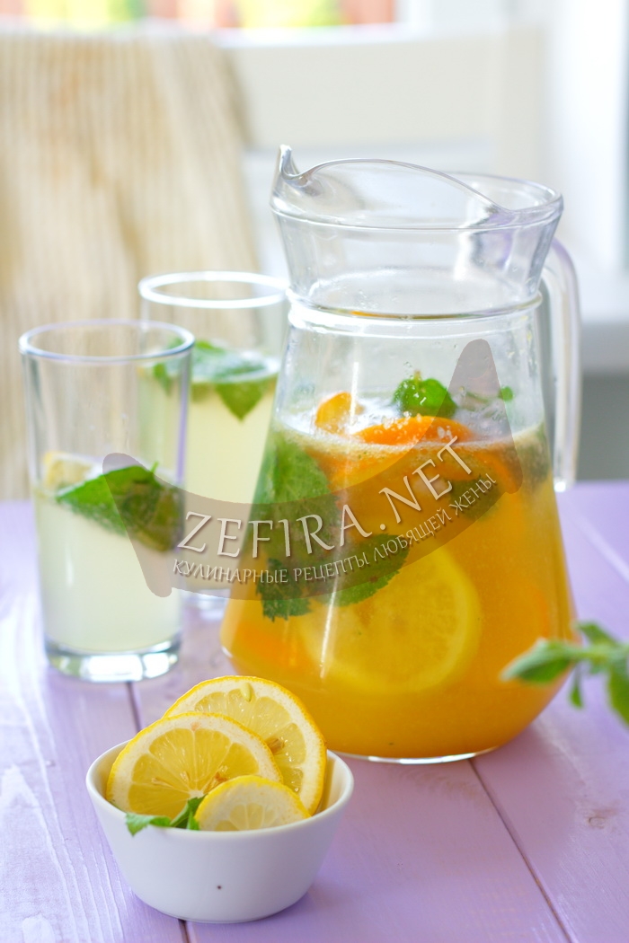 Домашний лимонад из апельсина и лимона  - рецепт и фото