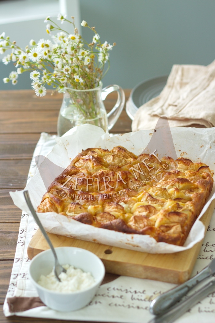 Пирог рикотник с яблоками - рецепт и фото