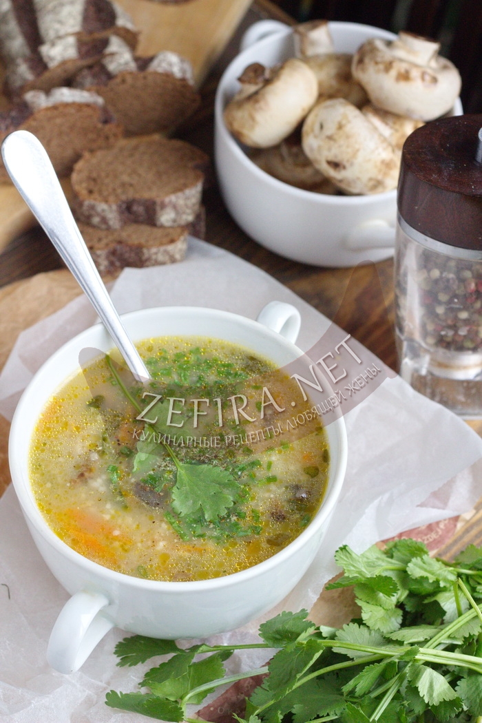 Грибной суп с пшеном - рецепт и фото